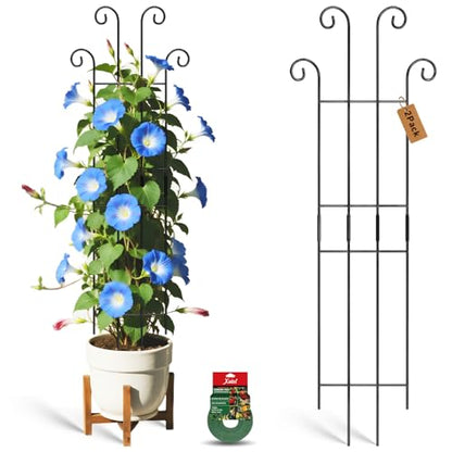 32.6in Tall Plant Trellis Indoor, Metal Garden Trellis for Climbing Plants, Expandable Trellis for Potted Plants for Ivy Pothos Hoya Monstera, 2 Pack - size: 32.6in/2p