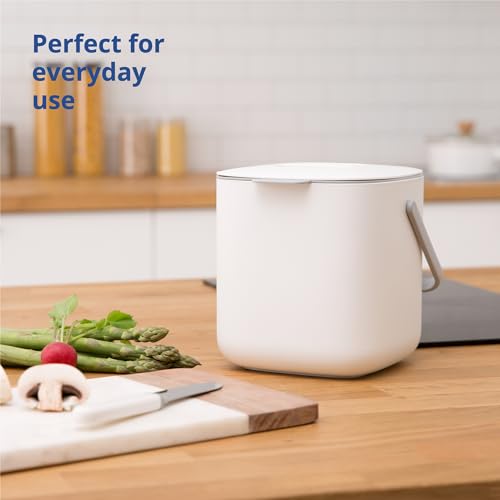 Blue Ginkgo Kitchen Compost Bin, 2.6L Countertop Compost Bin, Green - color: Green, size: 0.69 gal / 2.6 L (Single Handle)