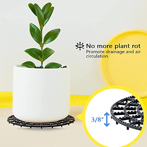 6 PCS Heavy Duty Plant Risers for Pots - Outdoor & Indoor, Size Adjustable, 11.75" Diameter, Supports 101kg - Protect Deck & Patio Floor - color: 6pcs