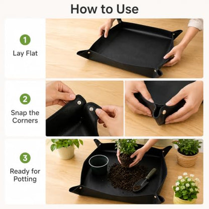 1 Pc Foldable Plant Repotting Mat, 66cm Soil Control Tray