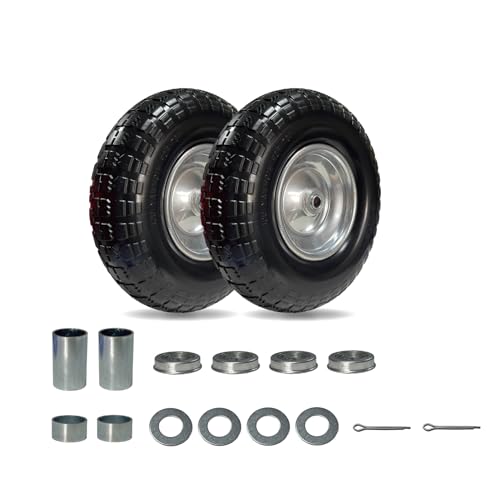 4.00-6 Solid PU Tire, 13" Flat-Free，Replacement for Wheelbarrow & Hand Truck, Heavy Duty Puncture Proof Garden Cart Wheels, 2-Pack - size: 13"/4.00-6