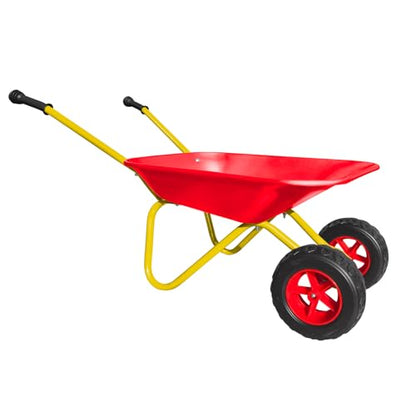 2 Wheel Toddler Metal Wheelbarrow for Kids Wheel Barrow Wheel Barrel(red) - color: Red