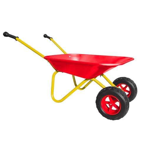 2 Wheel Toddler Metal Wheelbarrow for Kids Wheel Barrow Wheel Barrel(red) - color: Red