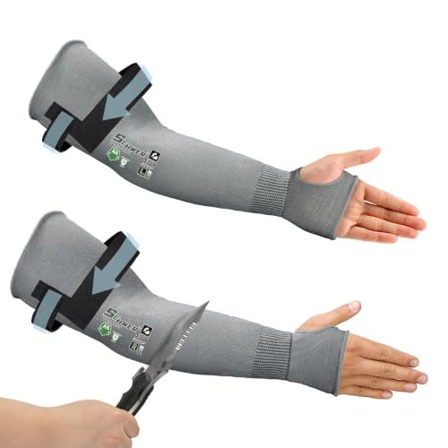 Schwer 18in A6 Cut Resistant Arm Sleeves for Gardening, S914 - color: Grey-updated, size: 18 In-1 Pair