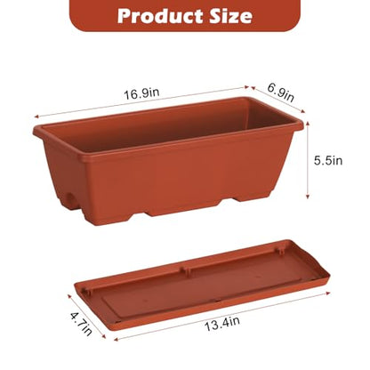 CADUKE Railing Planter Box, Deck Railing Flower Boxes 16.9 Inches Red - color: Red