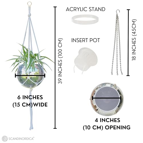 SCANDINORDICA Disco Ball Planter, Value Package, 6-inch Silver - size: 6" Silver