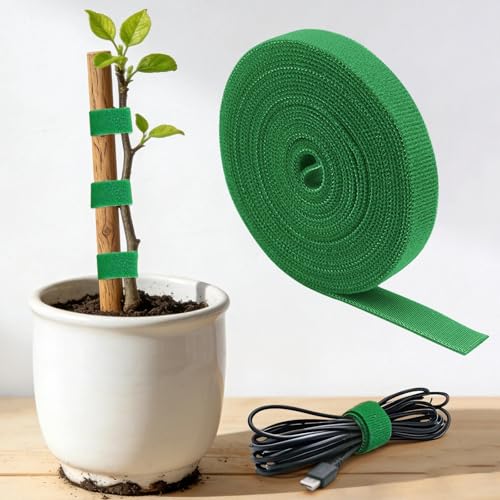 Reusable Fastening Tape Cable Tie, 98 Inch Roll For Cable Management Wire Organizer Plant Support Home Garden Use - color: 98 Inch Greener