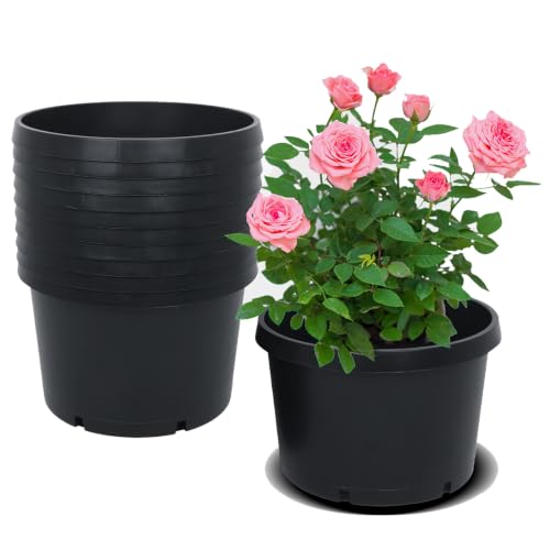 Nursery Pots with Drainage Holes Pack of 10 Pcs 15 Gallon and Plant Label Flexible Seedling Pots Seed Starting Planter for Indoor Outdoor Flowers Succulents Cactus - size: 10 Pcs 15 Gallon