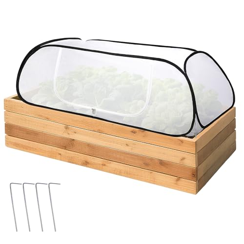 45" x 22" x 16" Pop Up Winter Garden Rows Plant Covers, Raised Garden Beds Vegetable Rows Cold-Proof Plant Protector, Freeze Protection Raised Bed Cover Accelerator for Snow Frost Protection - color: White-1Pc