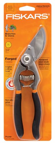 Fiskars Forged Steel Bypass Pruning Shears, Garden Tools, 3/4" Cut Capacity - style: Forged Traditional