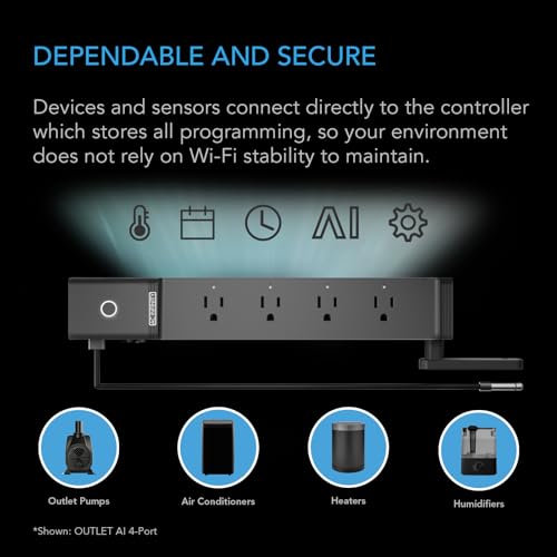AC Infinity Outlet AI+, Environment Controller, Smart WiFi Power Strip - style: 8 Plugs