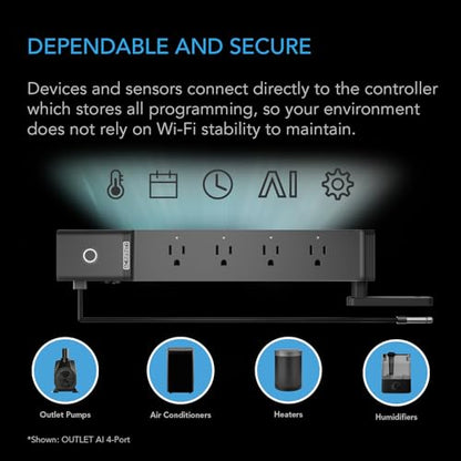 AC Infinity Outlet AI+, Environment Controller, Smart WiFi Power Strip - style: 8 Plugs