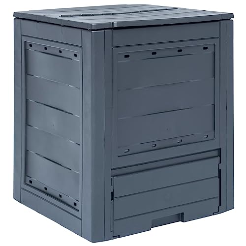 Plastic Compost Bin 23.6x23.6x28.7 Inches Outdoor Garden Composter with Split Lid for Organic Waste Collection