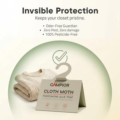 Clothing Moth Traps with Pheromones (16 Pack) Non‑Toxic, Sticky Glue Traps for Clothes Moth Treatment & Prevention, Case‑Making & Web‑Spinning Moths, for Closets & Storage, Protects Clothes & Carpets - size: 16-pk Cloth