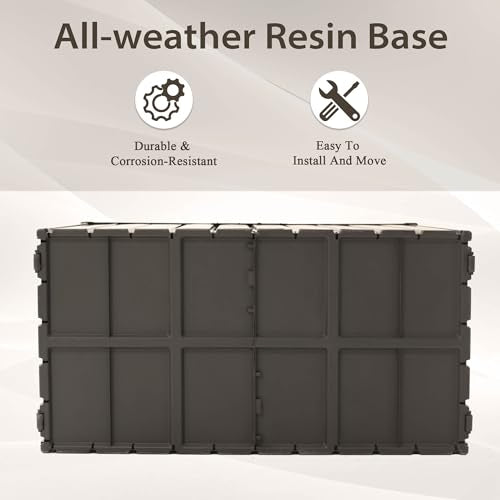 120 Gallon Waterproof Metal Outdoor Storage Box, Lockable Deck Bin, Brown - color: Dark Brown-D