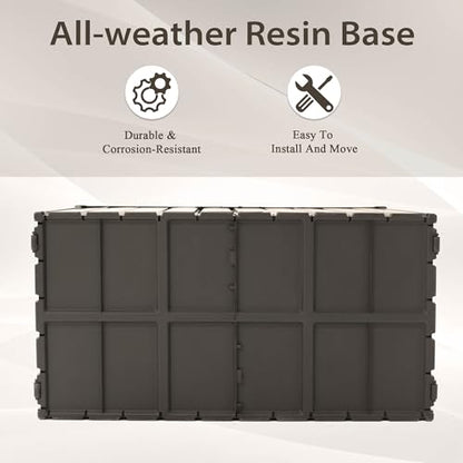 120 Gallon Waterproof Metal Outdoor Storage Box, Lockable Deck Bin, Brown - color: Dark Brown-D