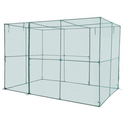 VEVOR Crop Cage, 9.5 x 6.36 x 6.36 ft Plant Protection Tent with Zippered Door, Wind-Resistant Tall Crop Cage, Easy to Install, Outdoor Raised Bed Cover, Tomato Plant Netting for Garden Patio Lawn - style: 9.5 x 6.36 x 6.36Ft-Square
