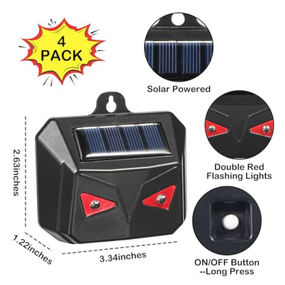 4 Pack Solar Nocturnal Animal Repeller, Predator Lights for Chicken Coop