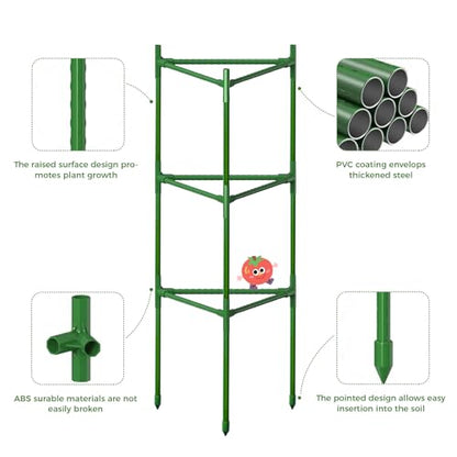 2 PCS Extra Wide Tomato Cages for Garden Up to 47.2'',Tall Metal Plant Supports for Raised Garden Bed, Foldable & Sturdy Steel Stake Cages for Tomato, Eggplant,Pepper, Pea﻿ - size: 2 Pack