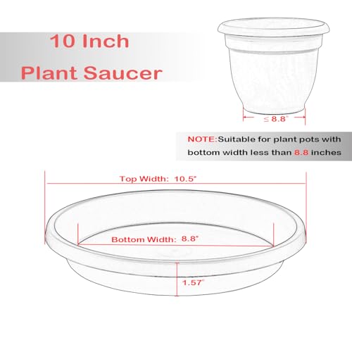 NIMYAU Plastic Plant Saucers 10 Inch Round Pack of 5 Heavy Duty Drip Trays for Indoor Outdoor Use - color: Forest Blue, size: 10" (5 Pack)