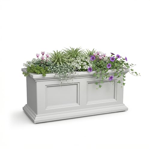Mayne Fairview 24in Self-Watering Retangular Window Box Planter, White - color: White, size: 24in