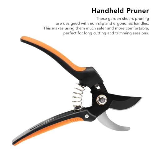 Limen 6.7 Inch Micro Tip Pruning Shears,SK5 High Carbon Steel Hand Pruners with Black Yellow Ergonomic Handles for Bonsai Floral Houseplant Trimming