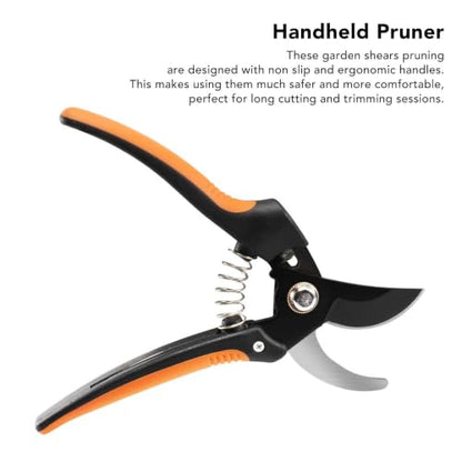 Limen 6.7 Inch Micro Tip Pruning Shears,SK5 High Carbon Steel Hand Pruners with Black Yellow Ergonomic Handles for Bonsai Floral Houseplant Trimming