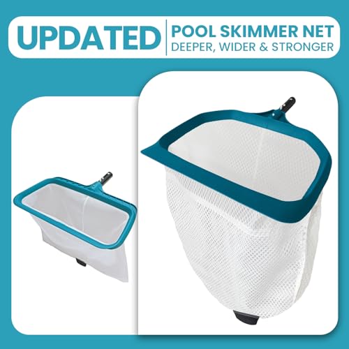 17.5" Ultra Fine Mesh Pool Net Skimmer, Deep Bag Leaf Rake (No Pole) - size: Diamond Pool Rake