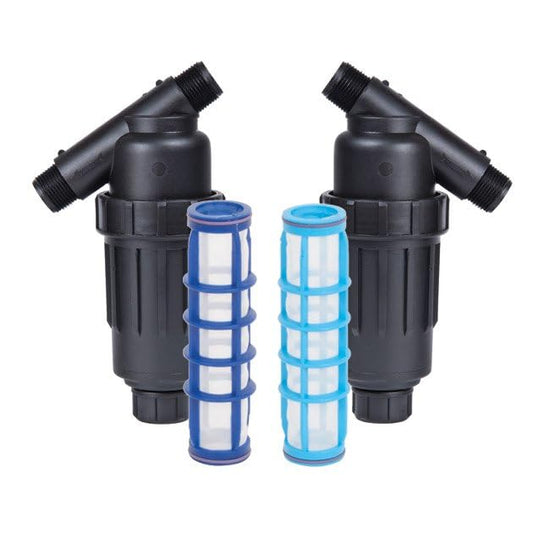 DIG P10-155 3/4" All-Purpose Heavy Drip Irrigation Kit Duty MPT Inline Y Filter with 155 Mesh Polyester Screen and Flush Cap for Drip Irrigation and Misting Systems - size: 3/4" - 155 Mesh