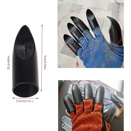 ZCZQC 24PCS Gloves Removable Universal Finger Claws Gardening Gloves Digging Plastic Claws Labour Gloves Accessories Planting Pits Planting Flowers Accessories Digging Claws Hand Protection Black