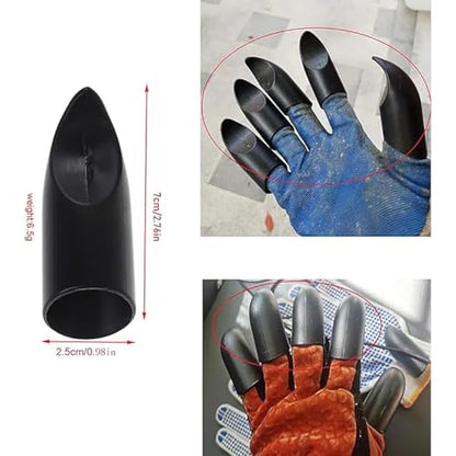 ZCZQC 24PCS Gloves Removable Universal Finger Claws Gardening Gloves Digging Plastic Claws Labour Gloves Accessories Planting Pits Planting Flowers Accessories Digging Claws Hand Protection Black