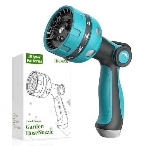 Garden Hose Nozzle Heavy Duty, Water Hose Sprayer Nozzle for Outdoor - color: Blue