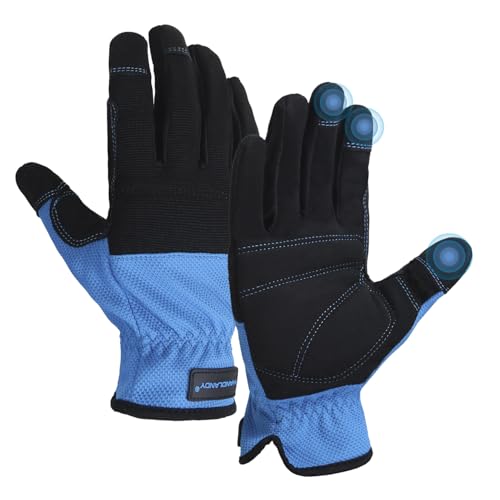 AIGEVTURE Work Gloves Men Work Gloves for Men Women Touch Screen,Thin Mechanic Working Gloves Lightweight - color: Yellow, size: Medium (Pack of 1)