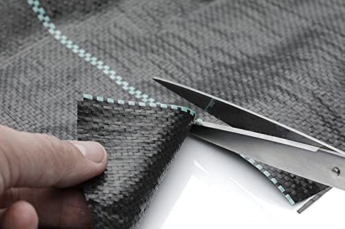 GardenMate 6 x 33 feet Sheet Woven Weed Control Fabric - Stabilized Black Heavy Duty 3 oz/yd² Landscape Ground Cover Membrane - size: 6 x 33 feet