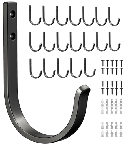 20-Pack Door Hooks for Coat and Towel Black - color: Black, size: 20 Pack