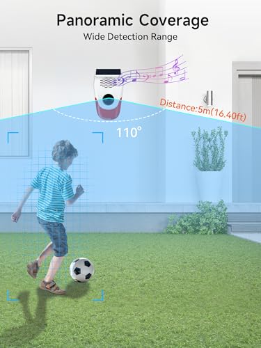 PILSAMAS Solar Motion Sensor Alarm, Motion Activated Deer Bear Deterrent - style: Round-Eye