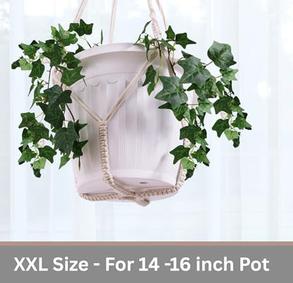 Giant XXL 55 Inches Macrame Planter Hanger Large for 15 inch Pot - color: Brown