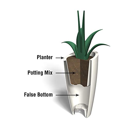 Mayne Inc. Modesto 32in Tall Planter - Graphite Grey - 16in L x 16in W x 32in H - 6 Gallons of Soil Capacity (8880-GRG) - color: Graphite Gray, size: 32 Inch