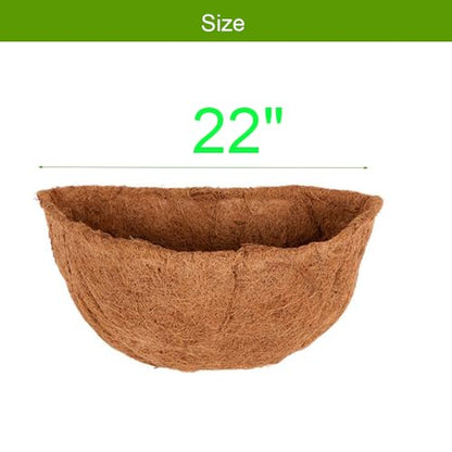 2PCS 22 Inch Coconut Liners for Planters Half Round Half Circle Coco Fiber Replacement Liners for Wall Hanging Baskets - size: 22 Inch