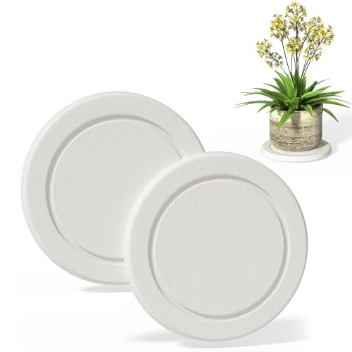 Diatomaceous Earth Plant Saucer, Round Pot Saucers, 2 Pcs 10 Inch - color: 2pcs White Medium