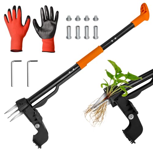 Weed Puller Tool,4-Claw Heavy Duty Gardening Stand-Up Weeder Puller