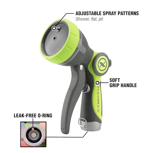 Flexzilla Garden Hose Nozzle - Heavy Duty Pistol Grip, NFZG61, ZillaGreen™ (Pack of 3) - size: 5.5 inches x 2.75 inches x 8.5 inches (Pack of 3)