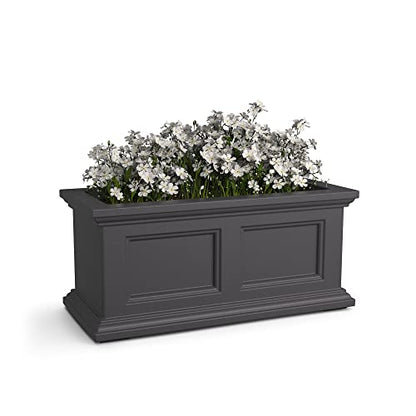 Mayne Fairfield 24in Self-Watering Rectangular Window Box Planter, Gray - color: Graphite Grey, size: 24in