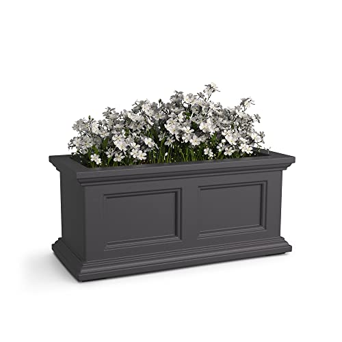 Mayne Fairfield 24in Self-Watering Rectangular Window Box Planter, Gray - color: Graphite Grey, size: 24in