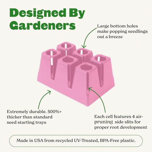 Epic Gardening 6-Cell Seed Starter Tray - 6 Trays - Pink - color: Pink