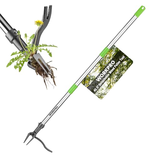 WORKPRO Weed Puller Tool with Long Adjustable Handle (33", 46")