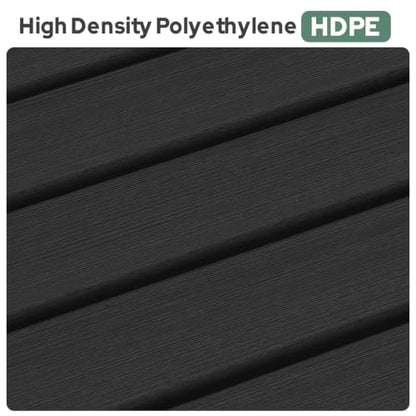 Psilvam HDPE Outdoor Bench, 2-Person Backless Garden Bench, Black, 2PCS - color: Black(hdpe), size: 2 pack
