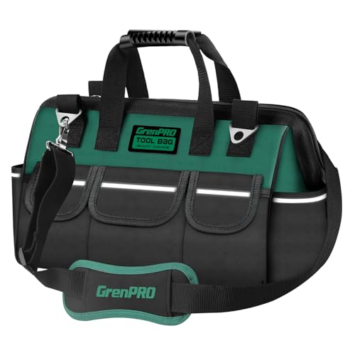 GRENPRO 13.5" Small Tool Bag Organizer, Wide Mouth Portable Toolbox - size: 14 Inch Soft Bottom