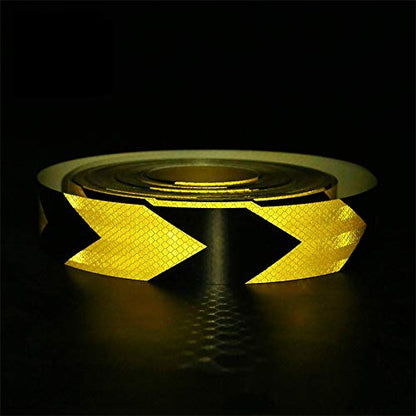 AISEY Reflective Safety Tape (Gold Yellow/Black, 2" x30ft) - style: Gold Yellow/ Black