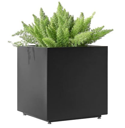 Large Cube Metal Outdoor Planter Box 20Wx20Dx21.5H - color: Black, size: 20Wx20Dx21.5H